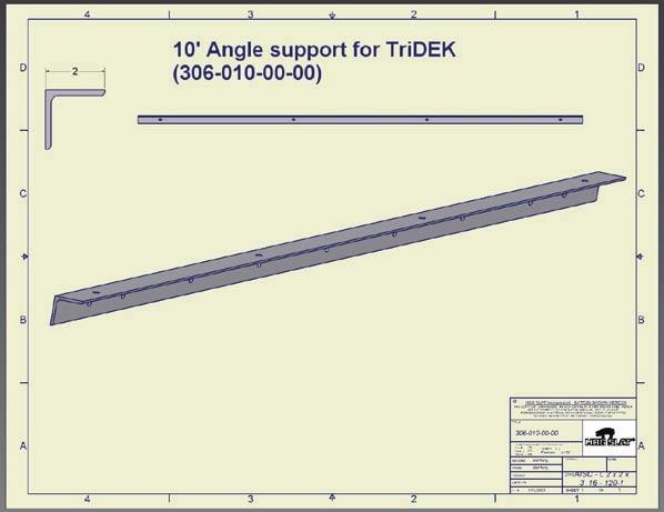 5 TriDEK Straight Angle Leg, Galvanized- Part # 3100530200 5-3/4 TriDEK Angle Leg, Galvanized- Part