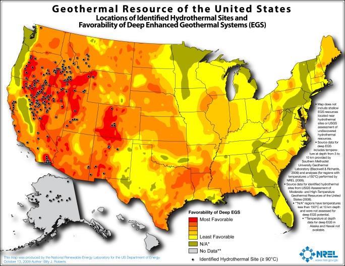 resources Geothermal: Some western states have high potential for geothermal