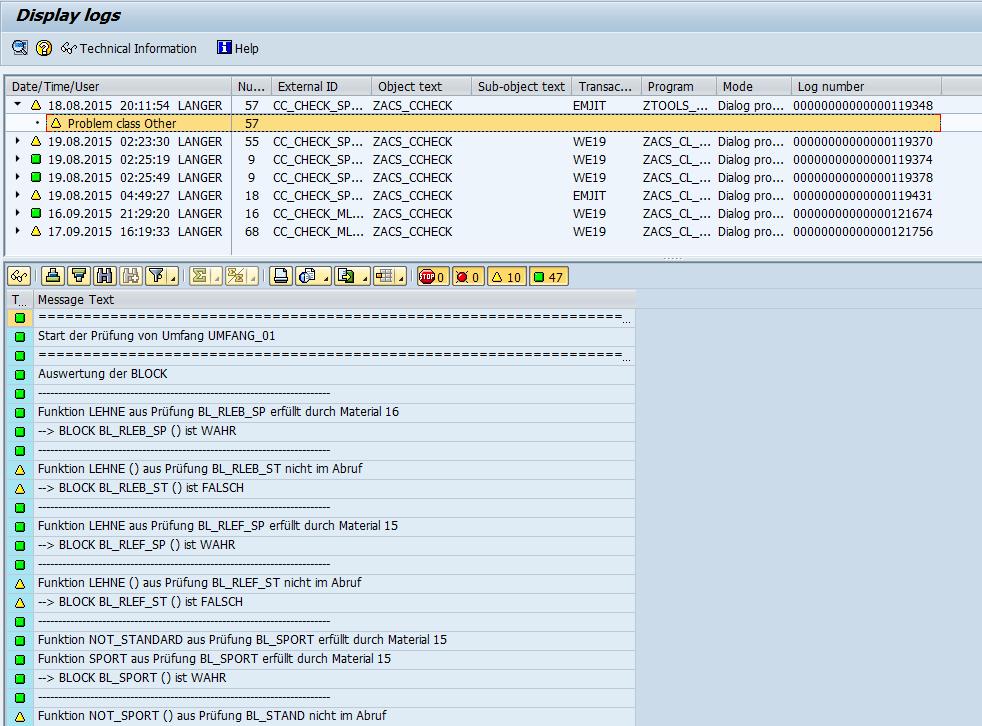 Log A detailed log allows to identify the errors in inconsistent