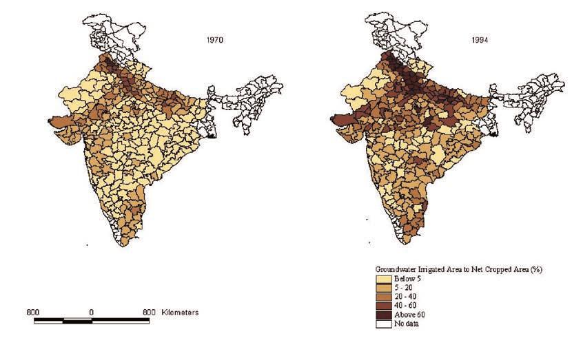 16-Deb Roy.qxd 02-10-2002 20:08 Pagina 316 A. Deb Roy & T. Shah Figure 7. Groundwater-irrigated area as percentage of net cropped area in India: 1970 and 1994.