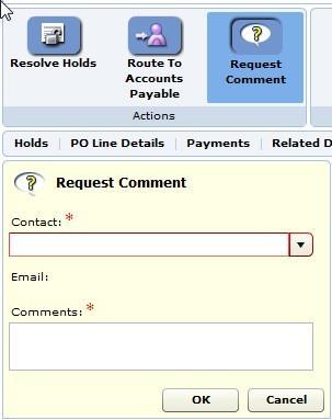 Request Comment by User (continued) Click on