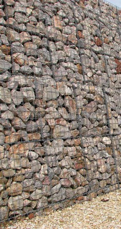 2. Calculations and computations 18 2.4 Gabion computations DESIGN CRITERIA GABION DENSITIES Design criteria Gabion courses must not overhang the unit below by more than 150mm.