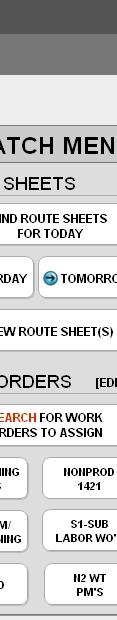 Standard Route Sheet search options against the defaulted Route