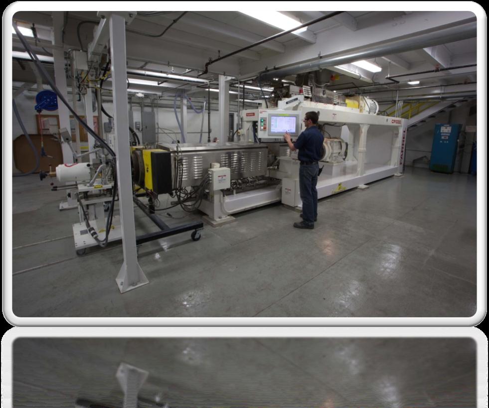 CENTER OF EXCELLENCE I Custom Compounding & Tolling Overview COMPOUNDING EQUIPMENT & CAPABILITIES Twin Screw Extruders Composite Sheet Extrusion Farrell Mixers (FCM) Rail Siding Banbury