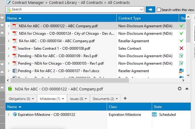 Contract Type Department Organization Related Entity Contract Library - All Contracts The All Contracts view displays all contract documents regardless of their status.