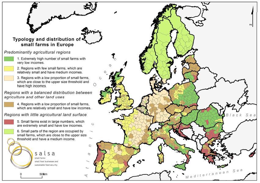 Typology and distribution of small farms in Europe in