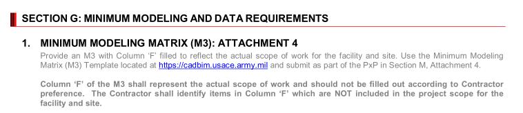 PxP Version 2.0 Section G: Minimum Modeling Matrix (M3) Downloadhttps://cadbim.usace.army.