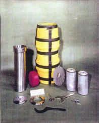 The outer keg had to be cut away in order to remove the containment vessel (see Fig. 6).