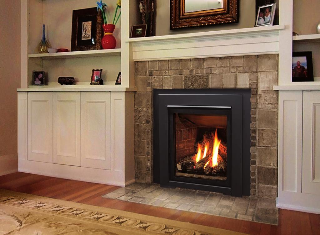 The Fireplace Insert Modern Surround, Porcelain Liner, and Glass Fireplace Insert