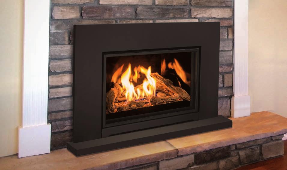 and Hearth Riser Fireplace Insert Brushed Antique Copper Borderview Surround, Fluted
