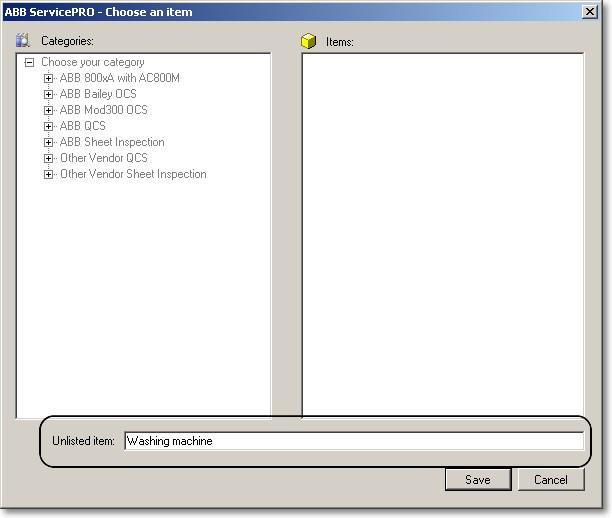 Figure 24 - Unlisted item being added to the system configuration 4.3.