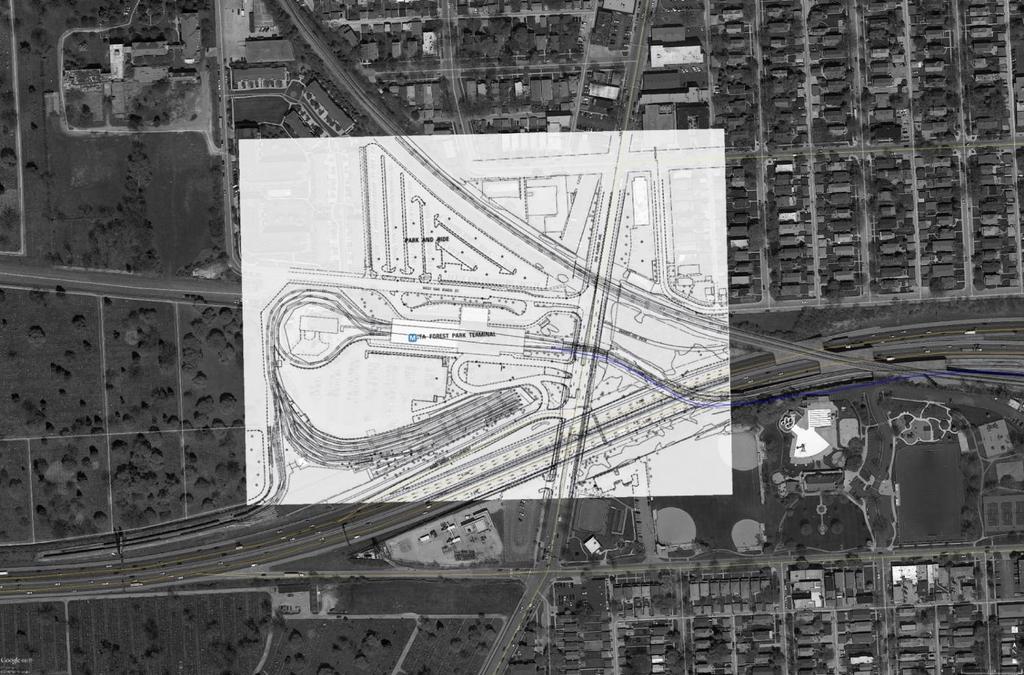 Forest Park Terminal Existing Site Plan Residential Area Cemetery Residential