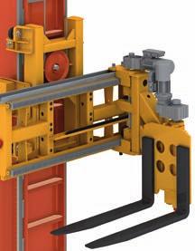 ELECTRICAL COMPONENTS Stacker Cranes for Pallets Trilateral forks Especially for use in installations with automated trilateral stacker cranes, these cover the needs of automated conventional