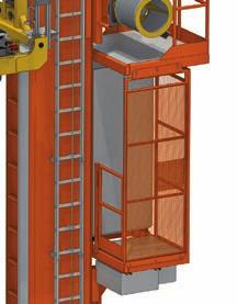 There is a rotating head which allows pallets to be deposited and extracted from the racking in three different positions: From the front and from either side.