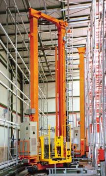 Stacker Cranes for Pallets Systems for changing aisles When the required rotation of stored goods is relatively low, but the storage capacity must be high, it is not necessary for a stacker crane to
