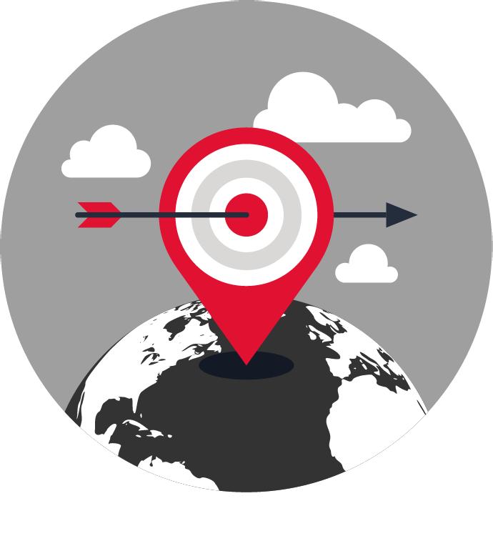 STEP 4 GEOFENCE We confi gure our Hyper Exchange mobile ad platform with your ads. We geofence specifi c locations where your customers are or are likely to visit.