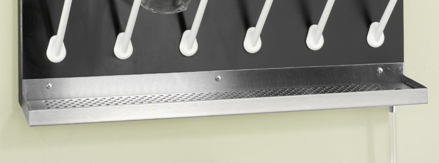 Drip Troughs and Accessory Options PEGBOARD MOUNT FACE MOUNT Stainless steel drip troughs can be mounted to the bottom of any acrylic or epoxy pegboard.