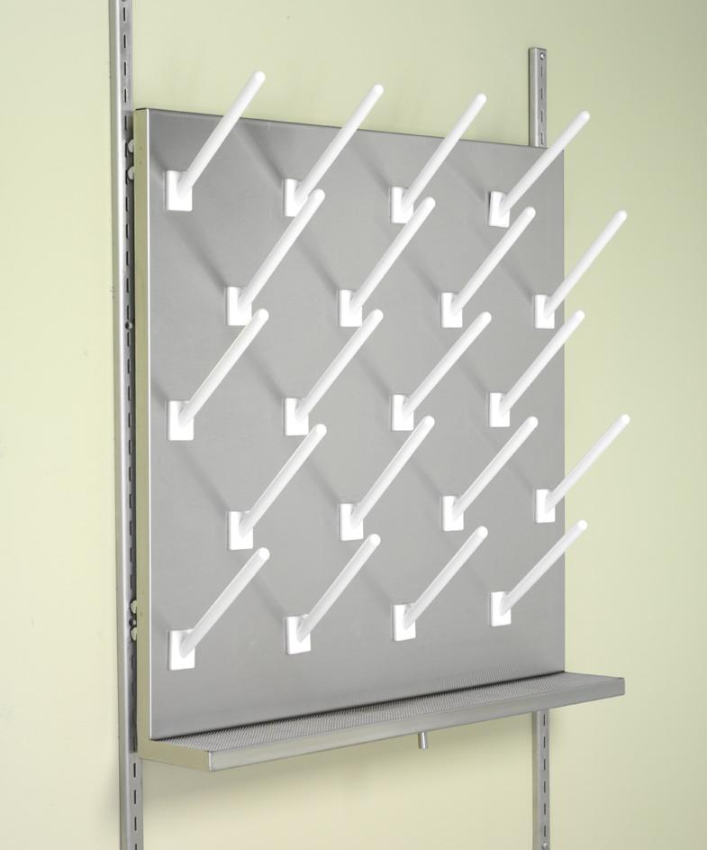 Space below the pegboard is free and, if desired, two pegboards can be mounted back to back maximizing your lab space to the fullest.