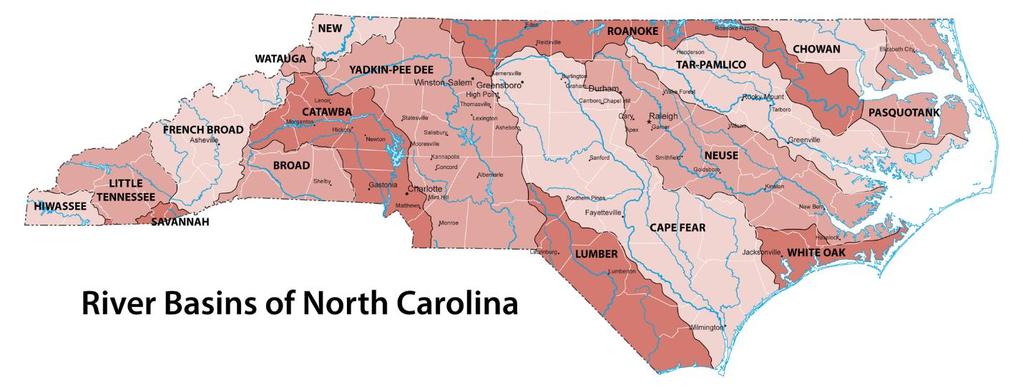 WATER RESOURCES IN NORTH CAROLINA (CONTINUED) Two of these metro areas are located at the headwaters