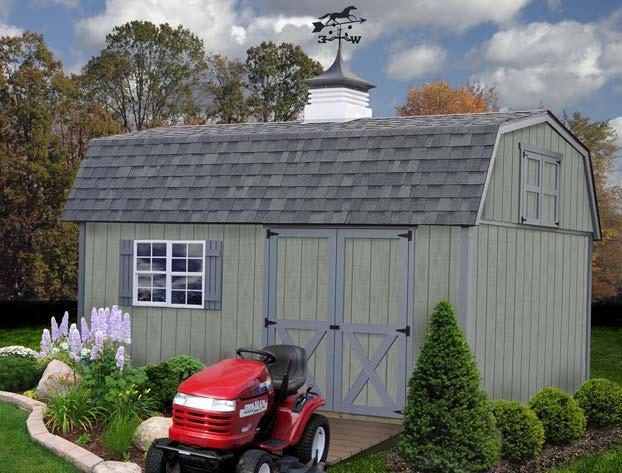Both storage shed kits offer high side walls and upper loft creating ideal storage space for