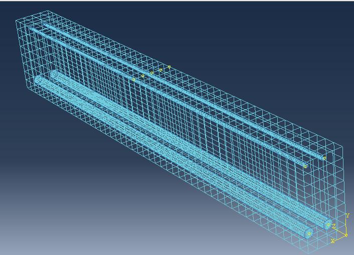 Figure 6. Meshing of steel bars Creating analysis job In order to solve any type of finite element problem, the relevant job analysis should be established.