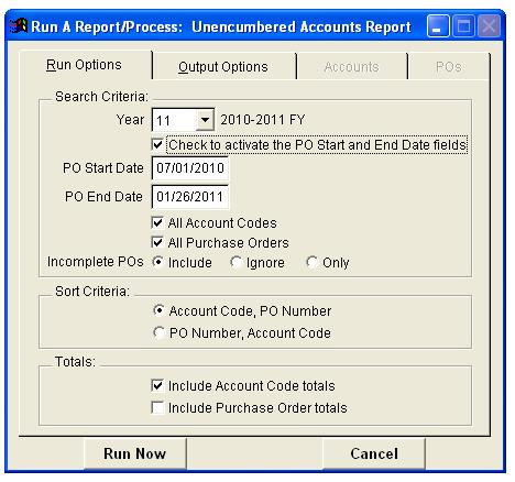 Check to Activate the PO Start and End Date fields: Select this checkbox option to enable the PO Start and PO End Date.