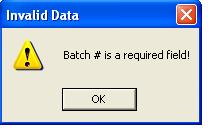 Batch #: Select an existing batch created on the specified encumbrance date in which to