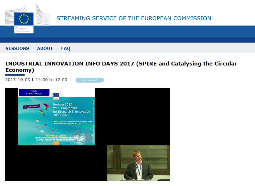 Open Innovation Days Brussels, 3-5 Oct. 2017 https://webcast.ec.europa.