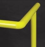 The handrail system can be made to comply with ADA standards upon request. Internally bonded fiberglass connectors result in no visible rivets or metal parts. Rail and posts are 1.90 O.D. x 1.51 I.D. This is the same outside dimension as typical metal rails for ease of adapting to common metal brackets.