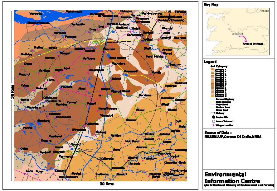 SOIL CHARACTERISTICS MAP (Source: Environmental Information Centre, New Delhi) 4.6 Climatic data from secondary sources.
