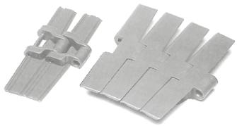 Side-flexing slat-band chains made of thermo plastic [reinforced execution] Type 882 smallest curve