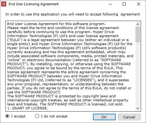 4. Read the End user license agreement and Click on I Accept to accept the license agreement (You