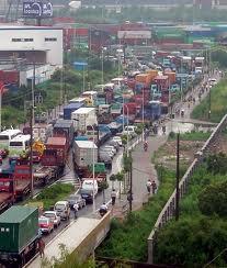 Figure 3. Traffic congestion leading to gridlock and degraded air quality has been an issue at some ports.