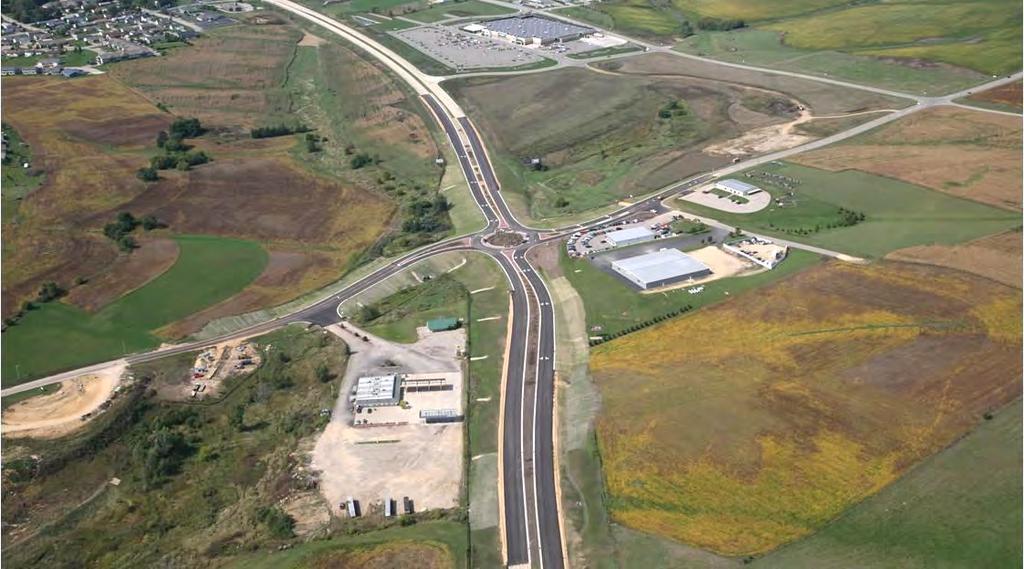 High Speed Approaches Dodgeville, WI 15 Elongated splitter islands, curbing, lighting, and advanced signing