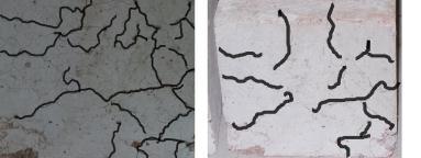 surface cracks on the concrete samples of RBA and GA concretes after heating. At 600 C both the concretes demonstrated visible surface cracks on both the concretes.