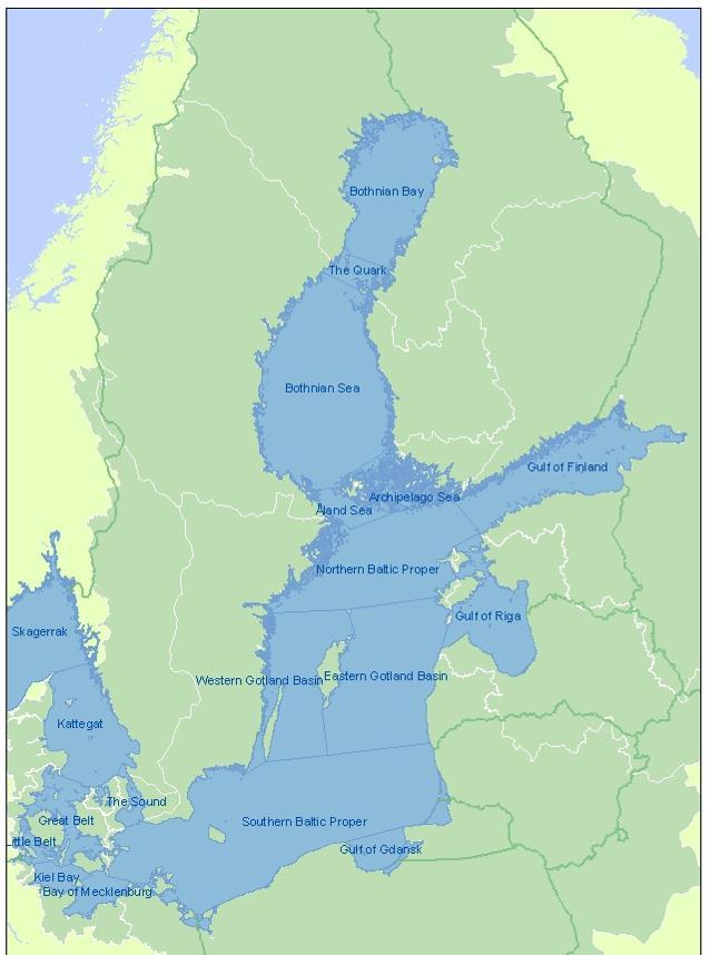 Fig. 2. The Baltic Sea sub-basins (www.helcom.fi/environment2/nature/en_gb/ facts). 4.1.