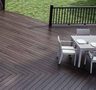 Composite Fascia Conceals decking understructure, eliminating the