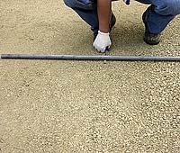 3 is used because the 1 bedding sand will be approximately ¾ after compacting the pavers plus the 60 cm thickness of the pavers (2 3/8 ).