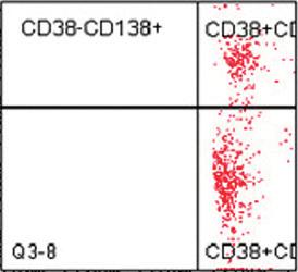 In the cases that were interpreted as positive using both A B A B CD138 Q3-2 CD138 PE-A CD138 PerCP-Cy5.