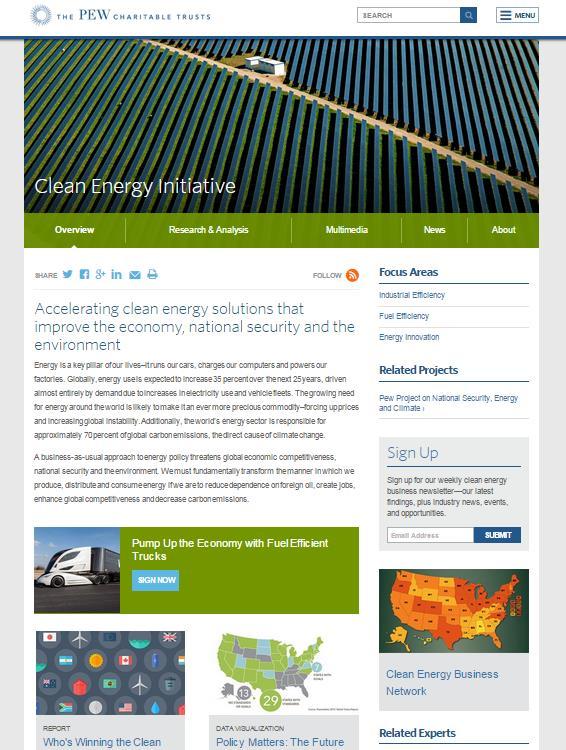Pew clean energy initiative The goal is to accelerate the clean energy economy for its national security, economic and environmental benefits.