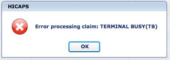 page 19 Note: If the terminal is not able to process your claim, you may get the Terminal busy error message. In this case, click Claim Benefit button again. 5.3.2.c. Swipe the card in the HICAPS Terminal While the claim is being made.