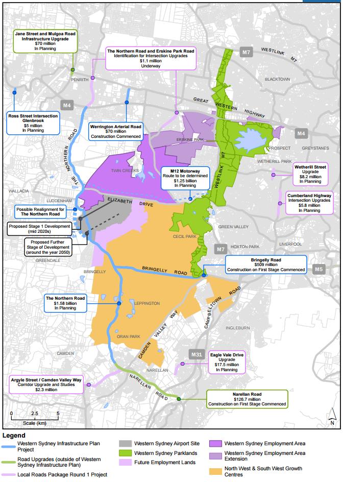 Figure 21 Western Sydney airport site and infrastructure Source: Department of Infrastructure and Regional