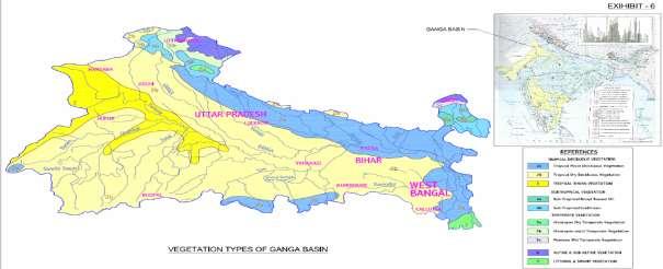 This forming a part of the flood plains of the Ganga has a monotonously flat relief.