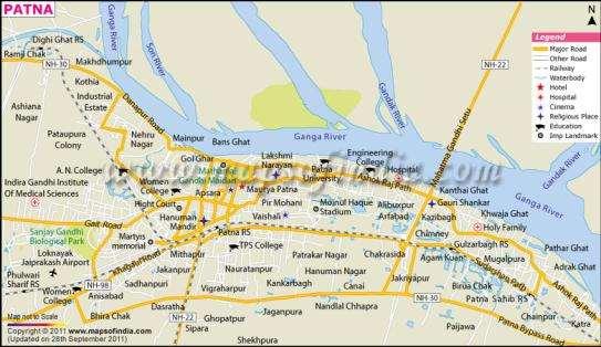 Figure 4.10: Drainage Map of Project Area (Ganga Ghats City) Patna river front development is situated at the right bank of river Ganga just after the confluence of Ganga and Gandhak river.