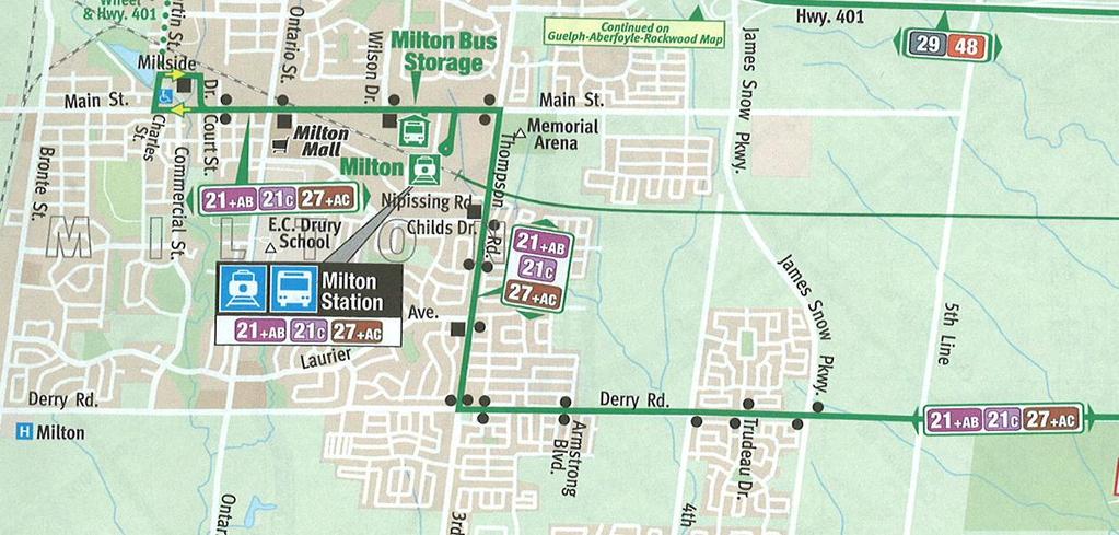 February 2013 Town of Milton Moving Milton Forward Transit Master Plan Strategic Plan Working Paper stations, train-buses also stop at Meadowvale and Meadowvale Town Centre.