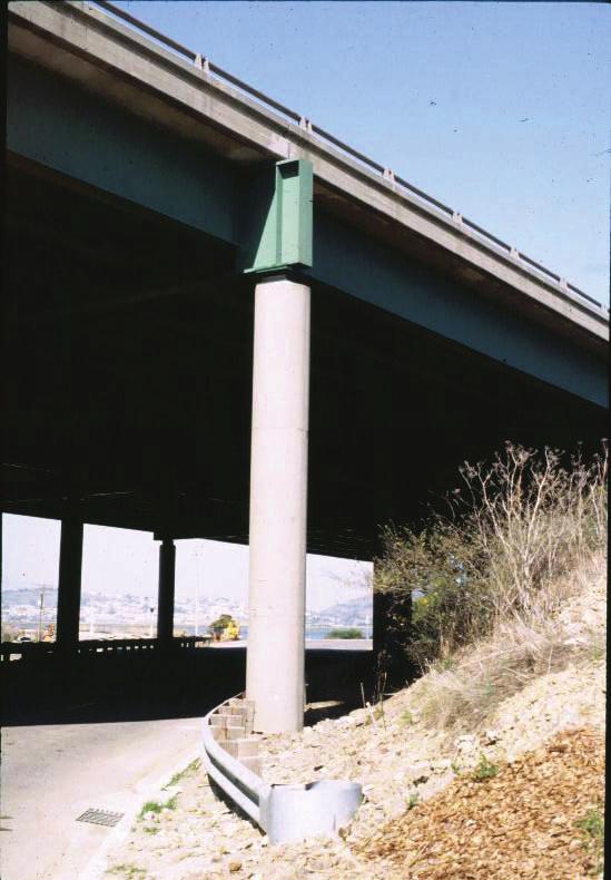 The spans range from 26 to 100 ft. This bridge was constructed in the 1950 s and had nonductile columns and inadequate seat widths at the girder supports.