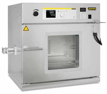 Oven TR 450 Oven TR 1050 with double door Window for charge observing Further removeable grids with rails Side inlet Stainless steel collecting pan to protect the furnace chamber Door hinges left