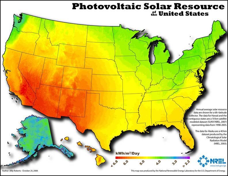 Solar Energy- Sun Solar energy comes directly from the sun, duh Solar resources in the US 20 days of