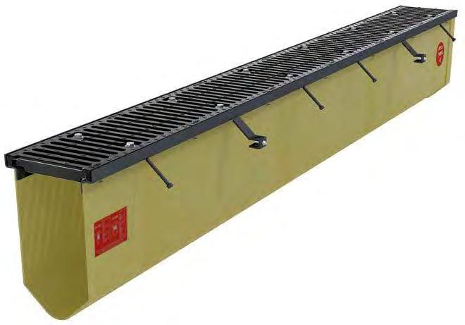 FlowDrain - FG200 FlowDrain features Bolted grates - FG200 grates are lockable with two ½ - 13 x 1½ bolts fixing directly into steel frame at 18 (457mm) intervals.