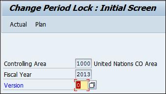 1000 in the Controlling area field Enter 2013 in the Fiscal Year field 4 Click the Actual button to view the Actual Period